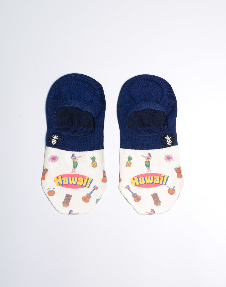 Vintage Aloha Spirit Hawaiian Printed No Show Socks