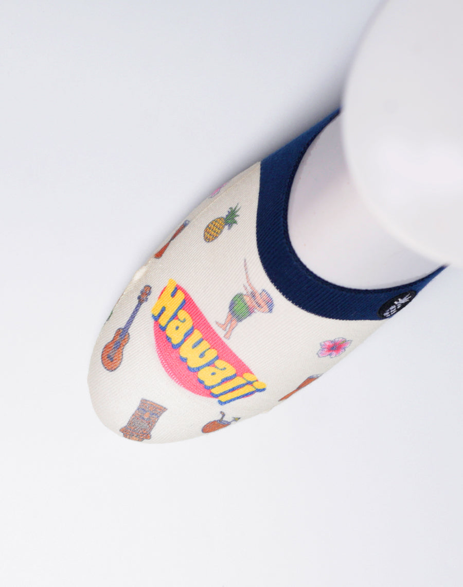 Vintage Aloha Spirit Hawaiian Printed No Show Socks