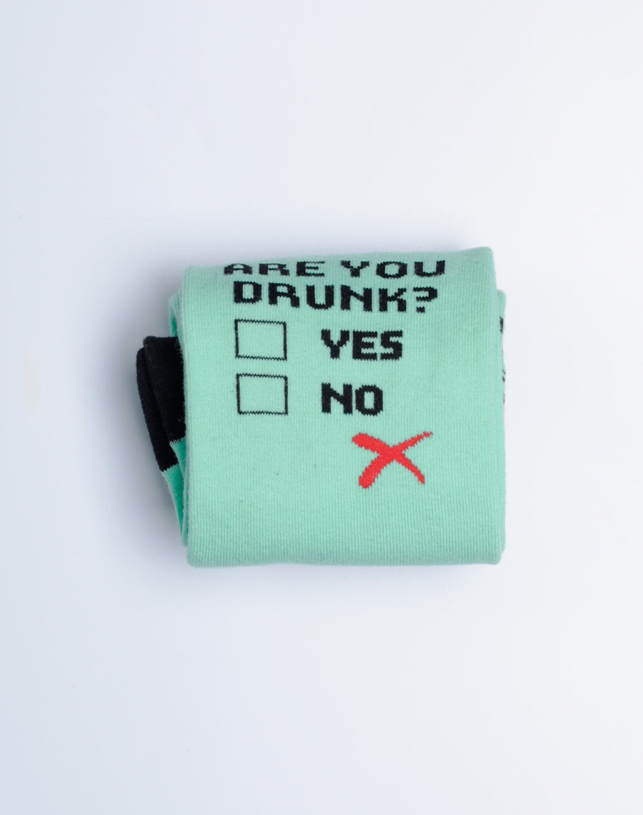 Mens Are you Drunk Party Cotton Made Funny Socks with Sayings for Men