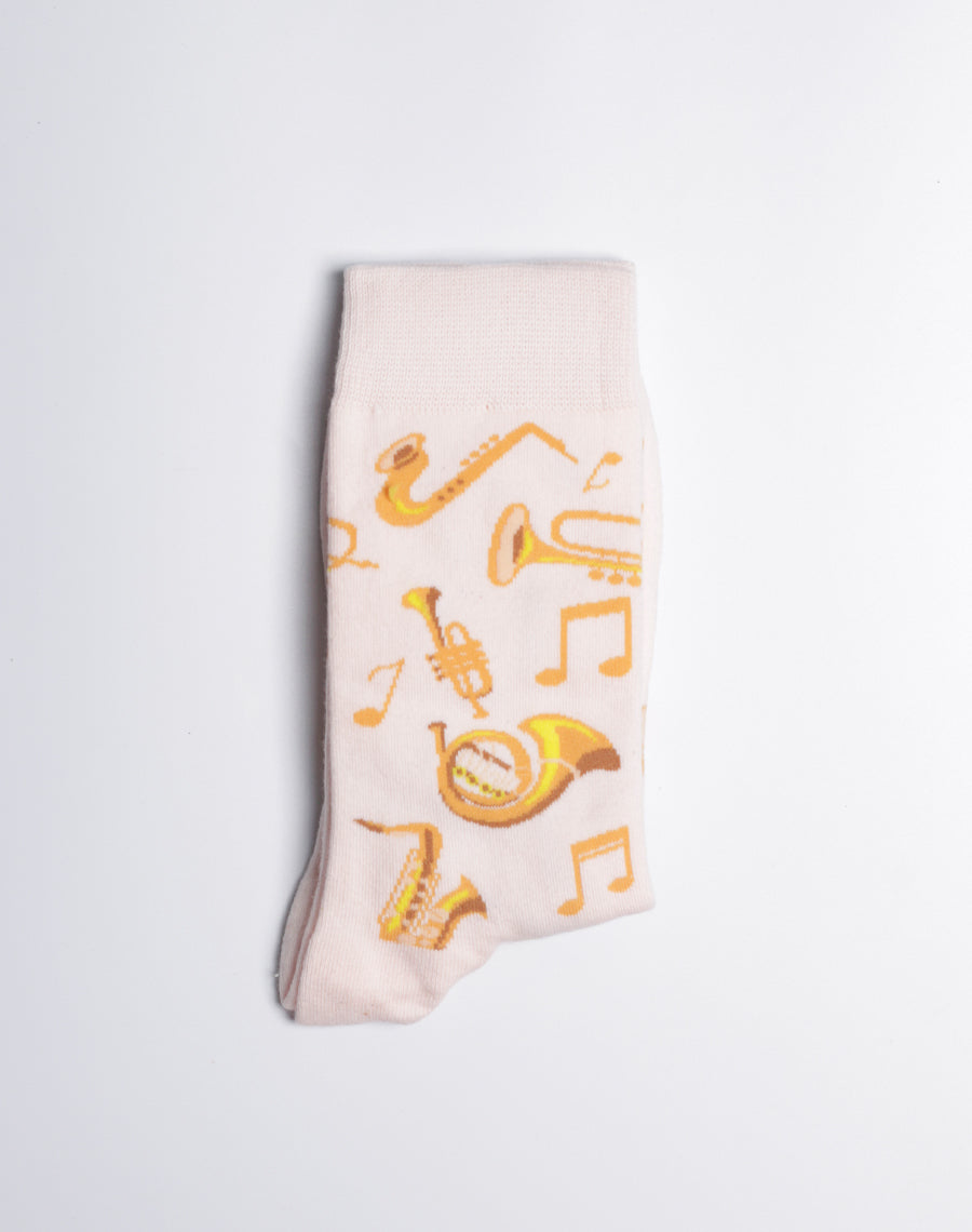 Women's Brass Instruments Jazz Music Crew Socks