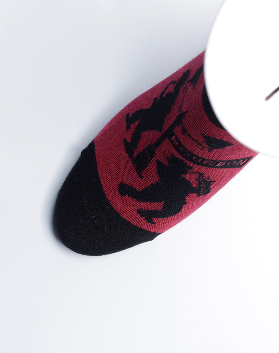 Burgundy Color Bourbon Street Jazz Low Cut Ankle Socks for Men