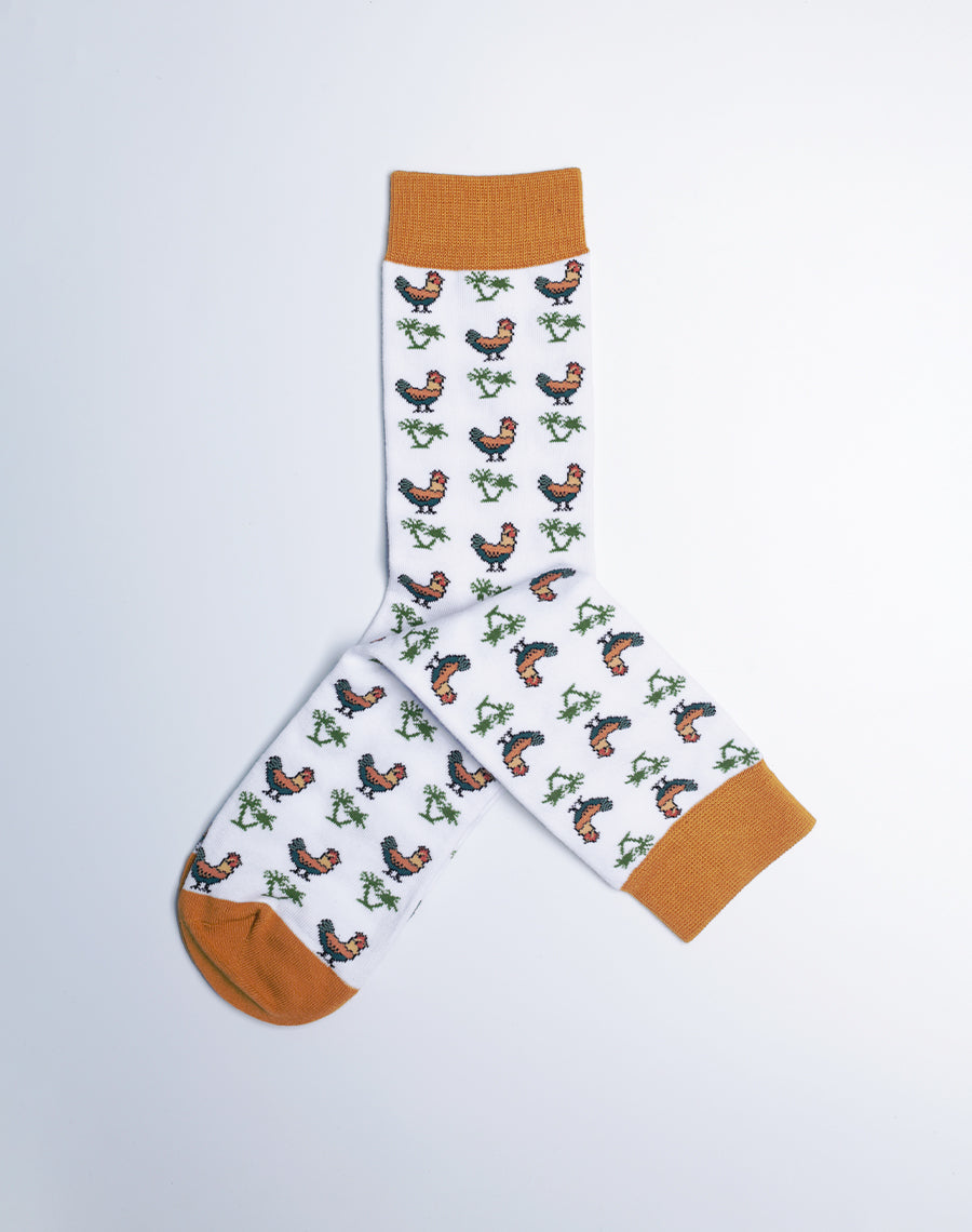 Women's Chickens & Palms Tropical Animal Crew Socks