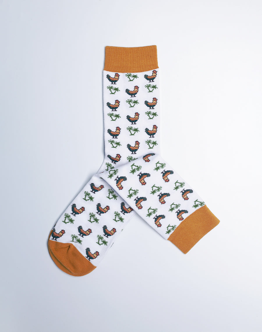 Women's Chickens & Palms Tropical Animal Crew Socks 