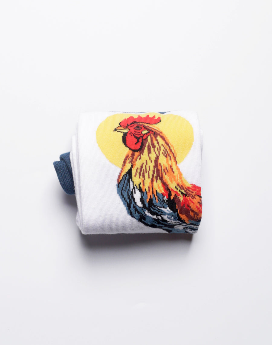 Comfortable breathable rooster socks with detailed animal graphics and fun theme