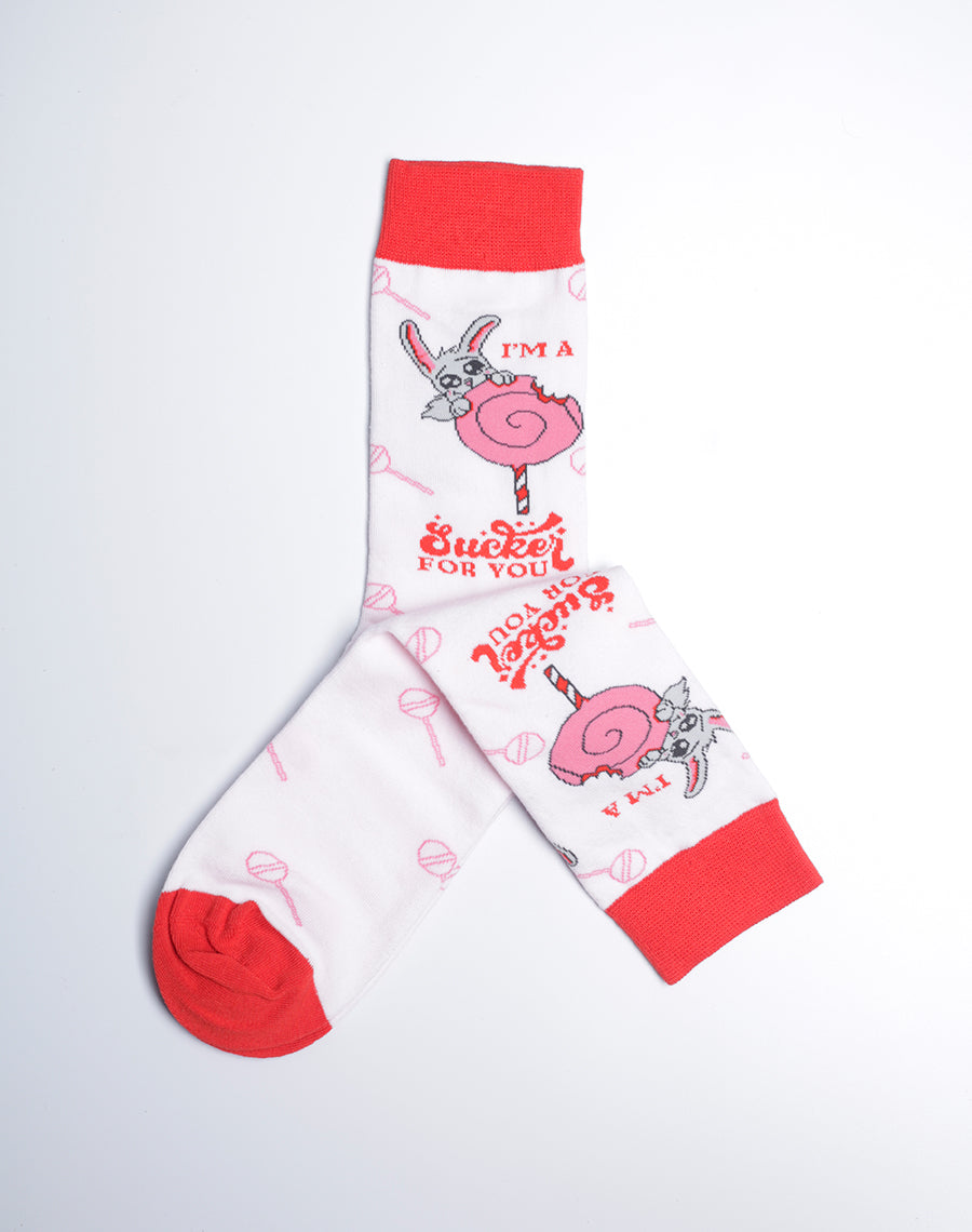 Women's I'm A Sucker For You Love Crew Socks