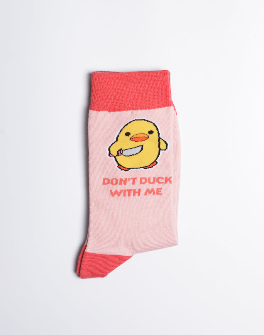 Women's Don't Duck With Me Funny Crew Socks
