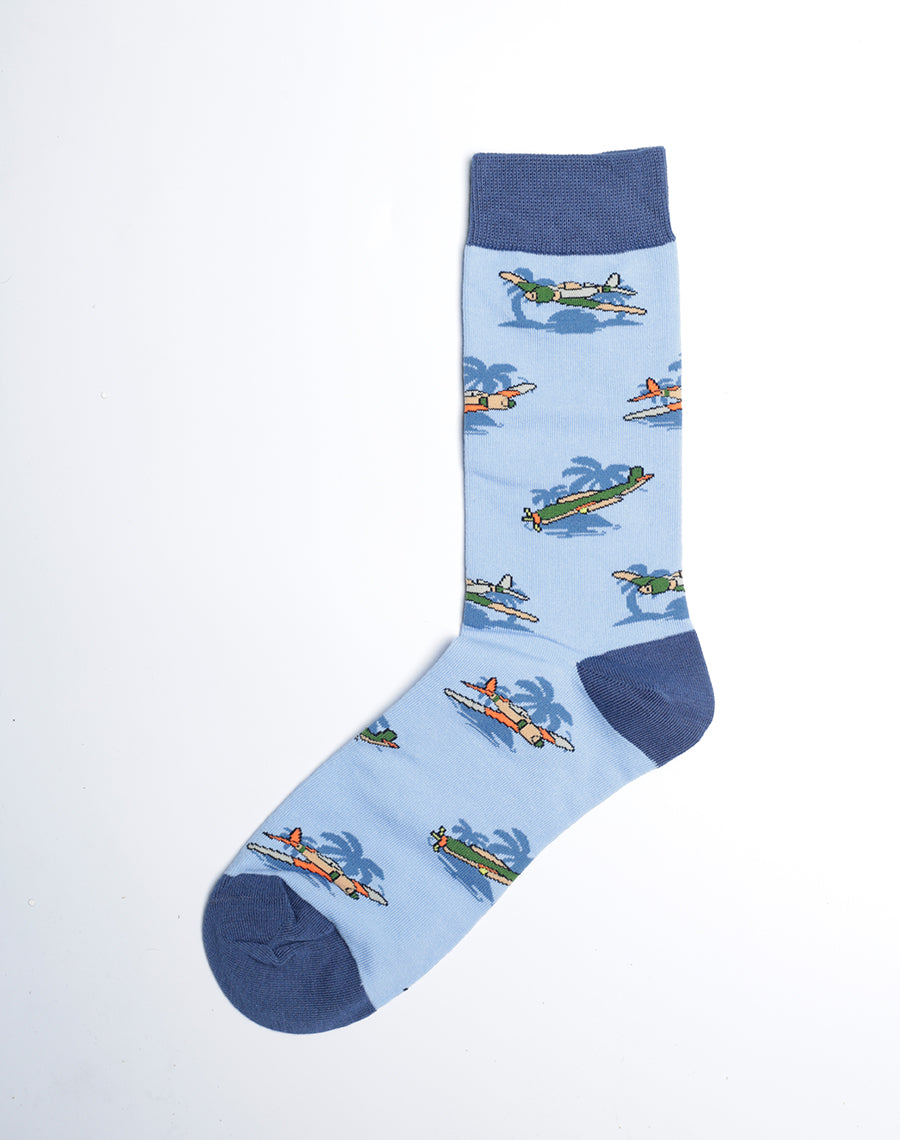 Cotton Made Tropical Hawaiian Crew Socks - Warbirds