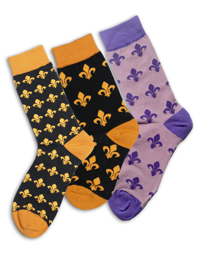 Family Fleur De Lis Crew Socks | 3-Pair Bundle