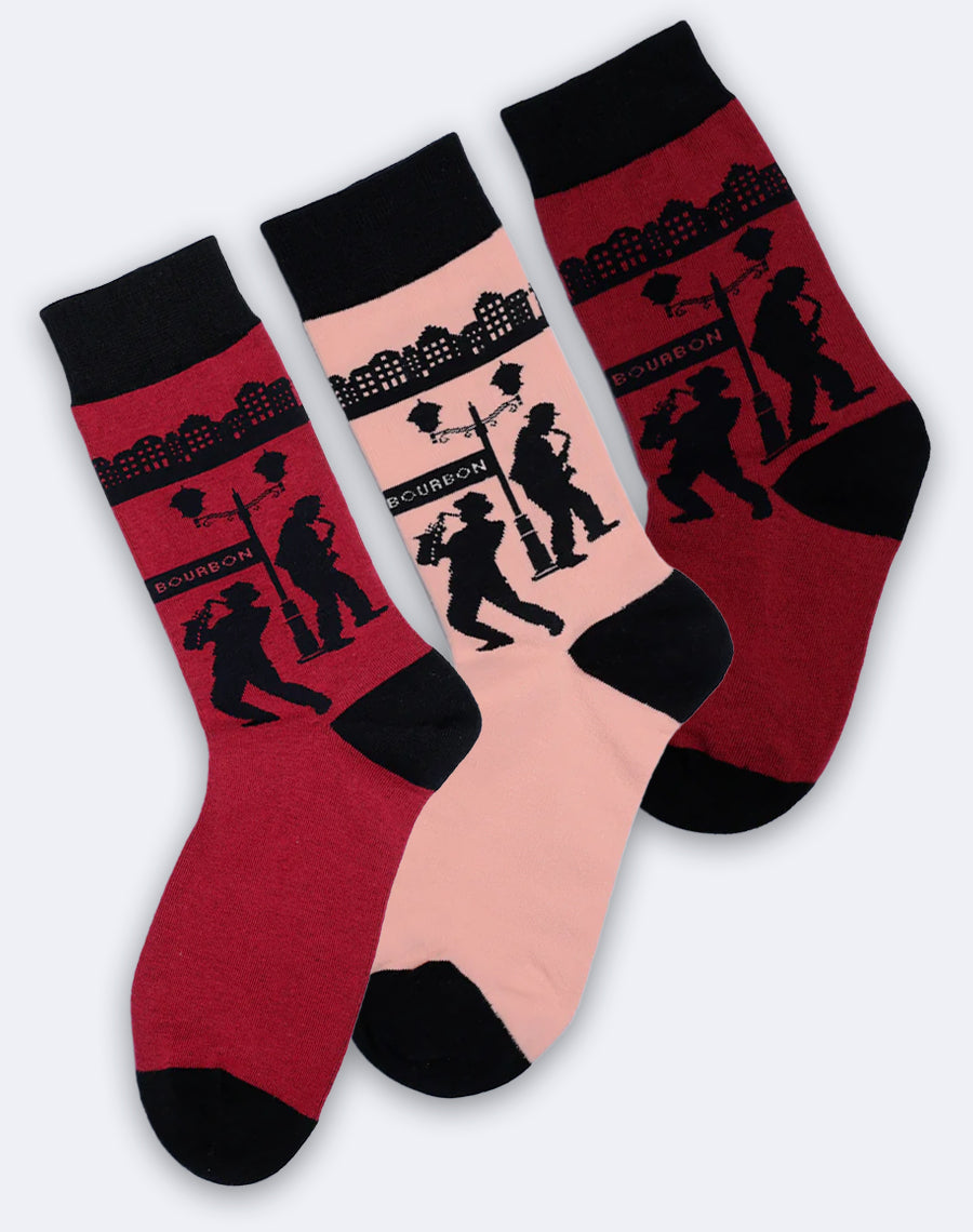 Family Bourbon Street Jazz Crew Socks | 3-Pair Bundle