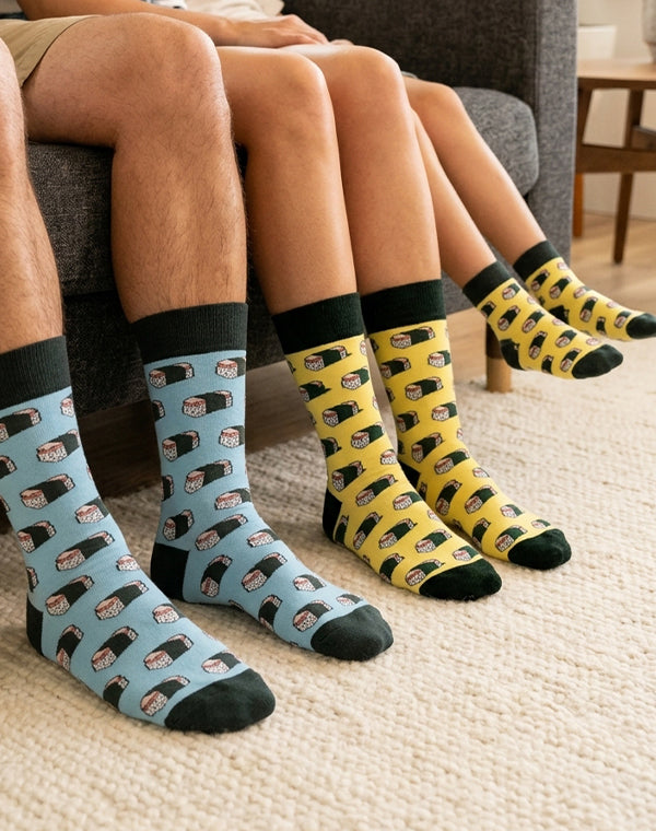 Family Spam Musubi Madness Matching Crew Socks | 3-Pair Bundle