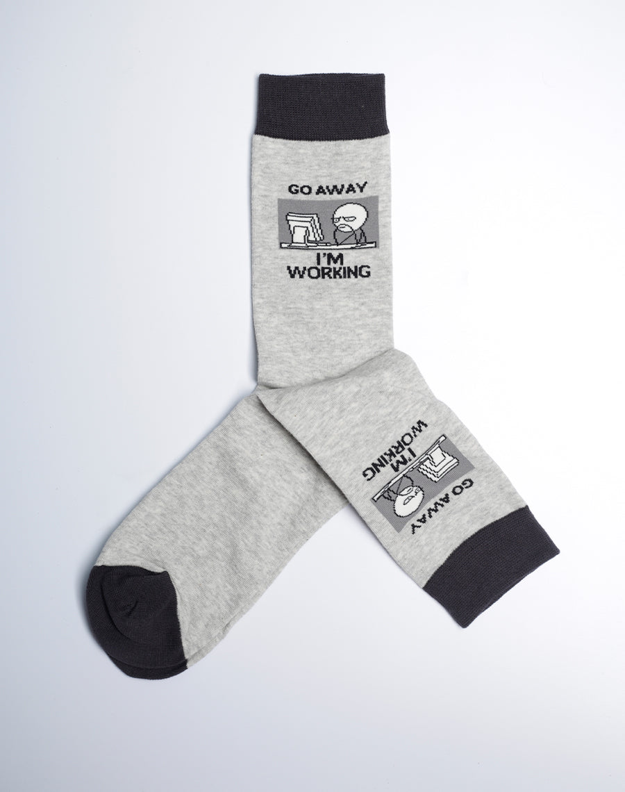 Men's Go Away I'm Working Crew Socks