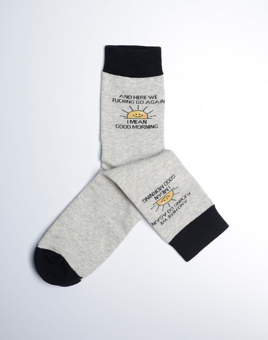 Women's I Mean Good Morning Funny Crew Socks