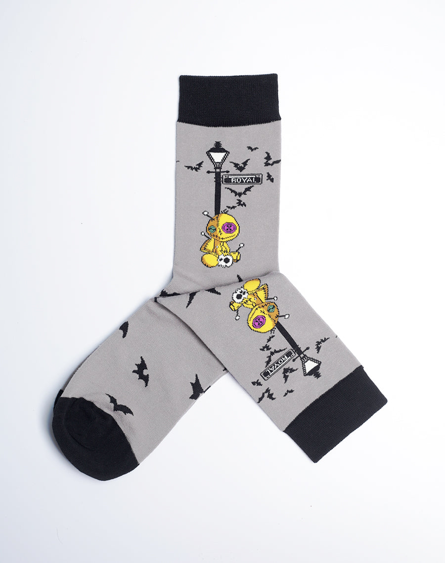 Women's Voodoo On Royal Street Crew Socks - Grey Color Socks