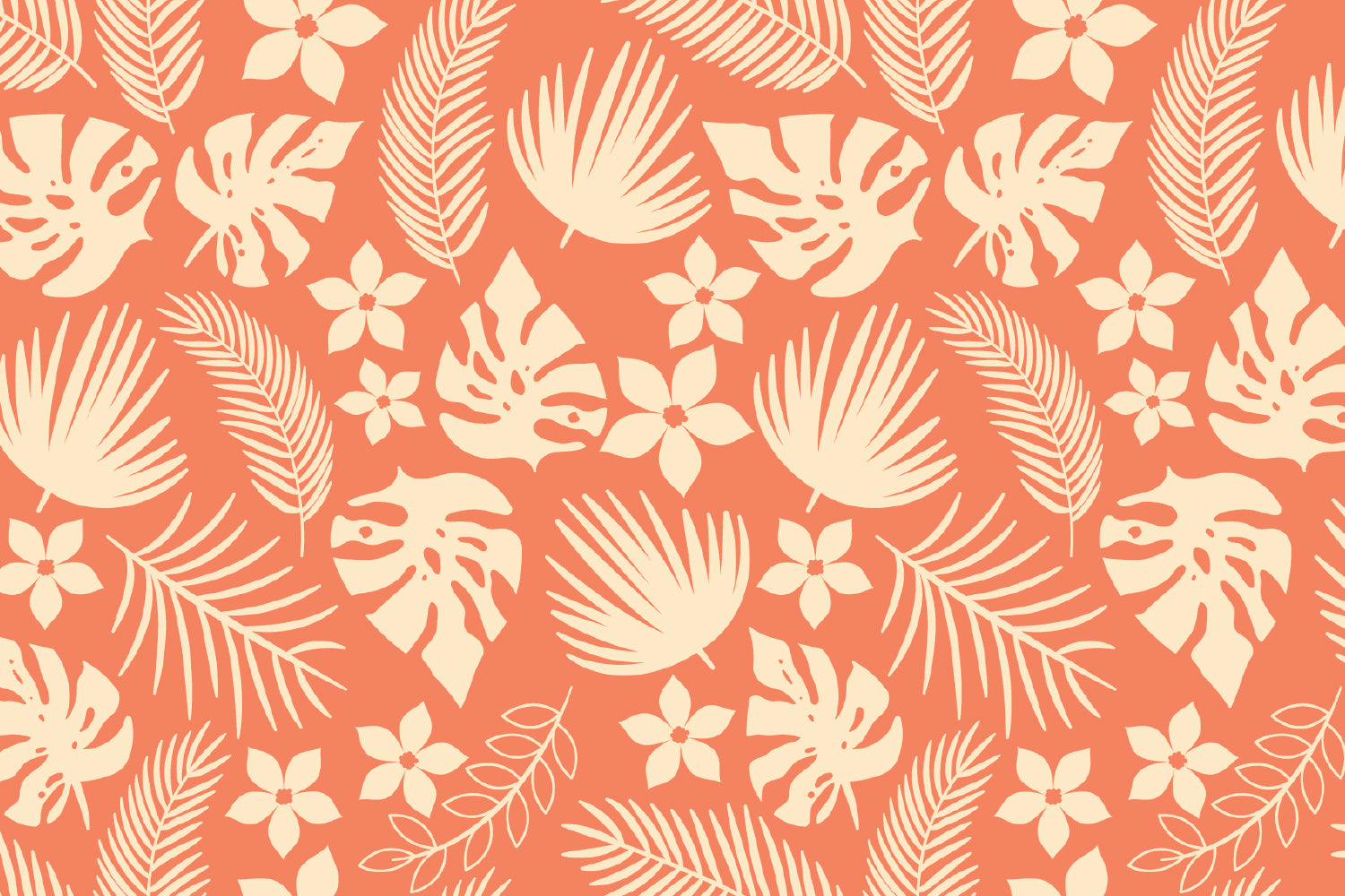Hawaiian Island Collection - Orange Floral Print
