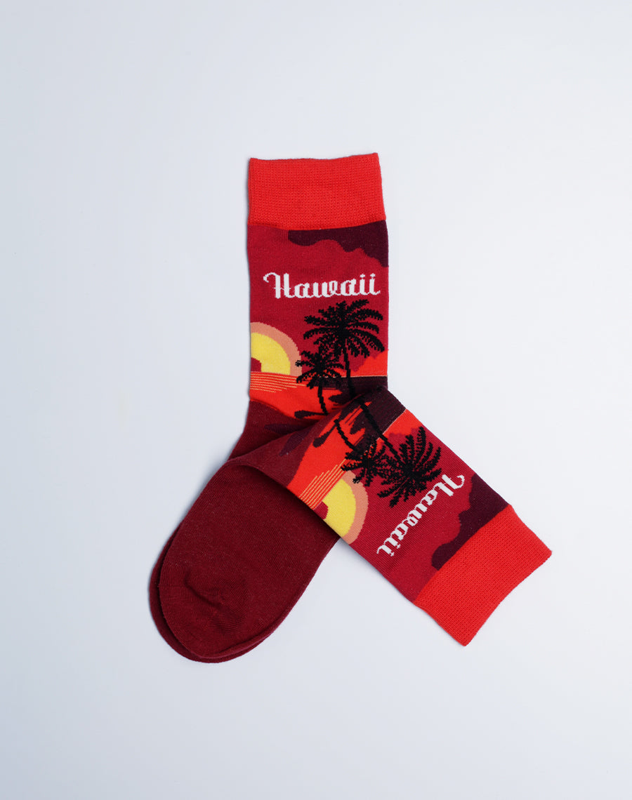 Hawaiian Sunset Tropical Crew Socks for Kids