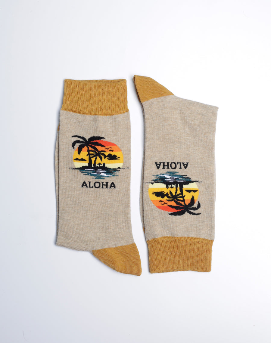 Crew Socks for Men - Machine Washable Hawaii Socks