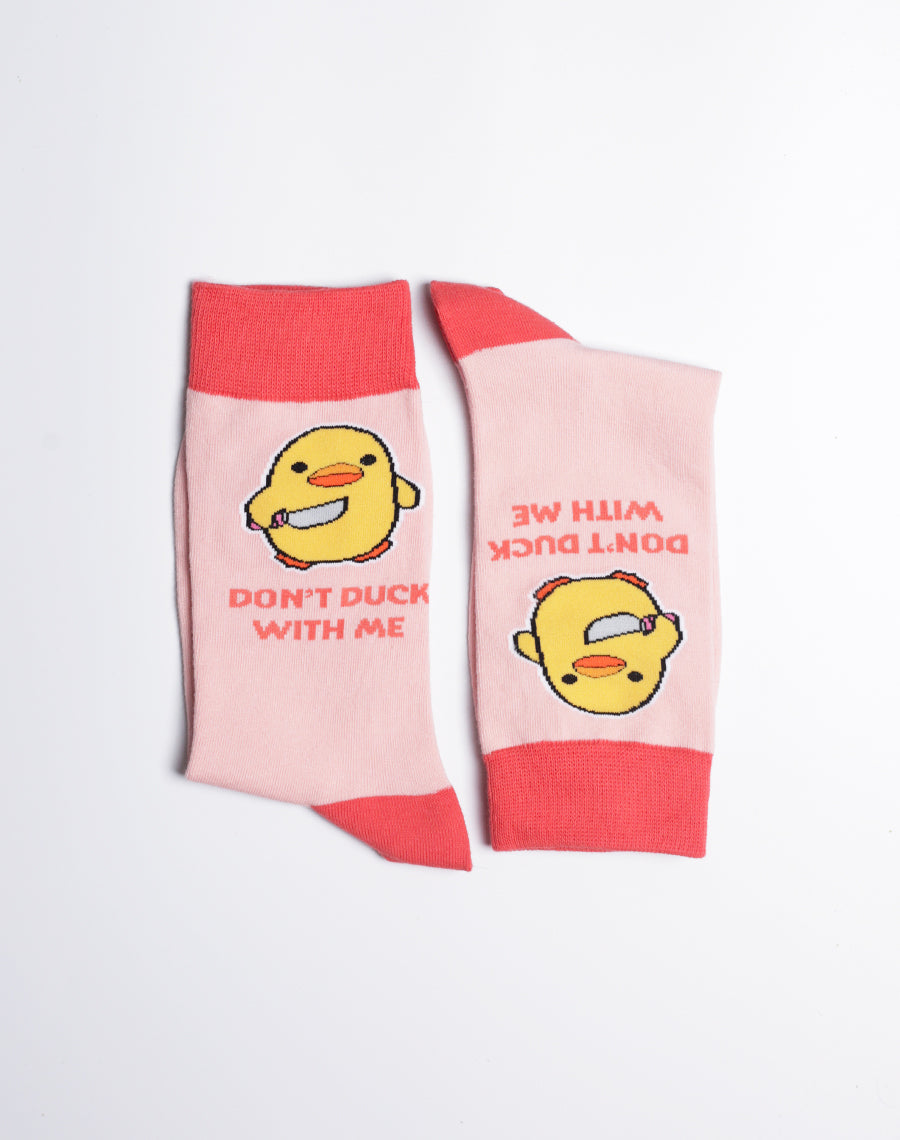 Women's Don't Duck With Me Funny Crew Socks