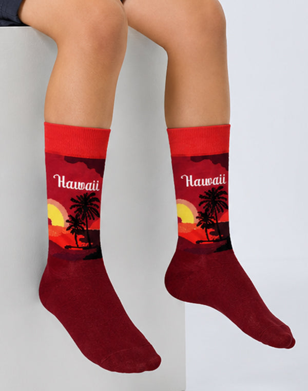 Kids Hawaii Sunset Tropical Crew Socks