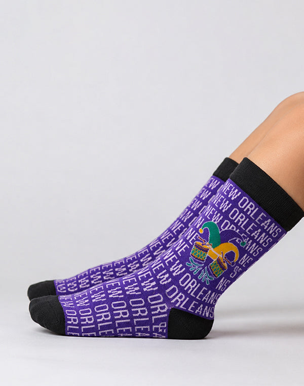 Kids New Orleans Jester Drum Crew Socks