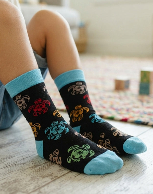 Kids Tribal Turtle Hawaii Crew Socks