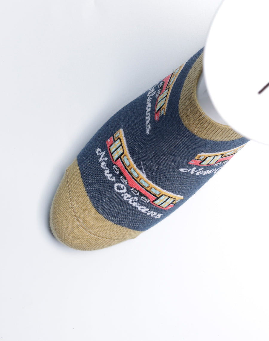 Cotton Made New Orleans Streetcar No Show Socks for Women