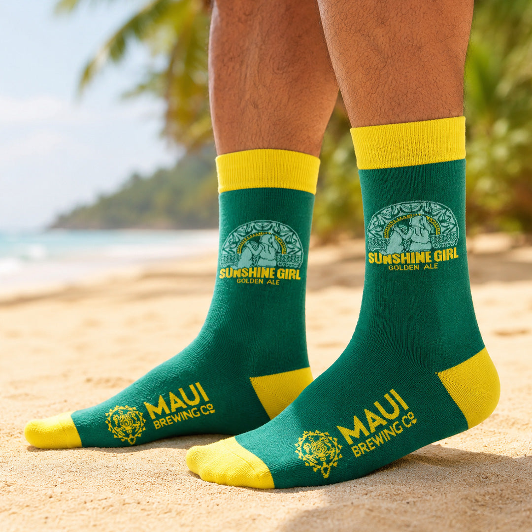Maui Brewing Company Sunshine Girl Golden Ale Crew Socks