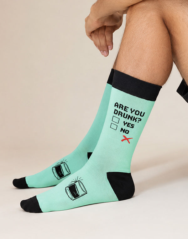 Men's Are You Drunk Party Crew Socks