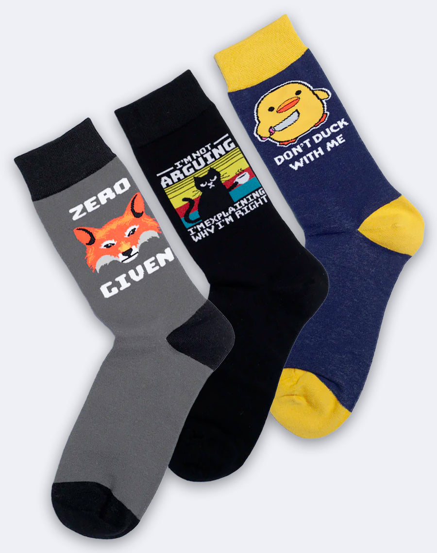 Men's Beastly Banter Crew Socks Pack | 3-Pair Bundle