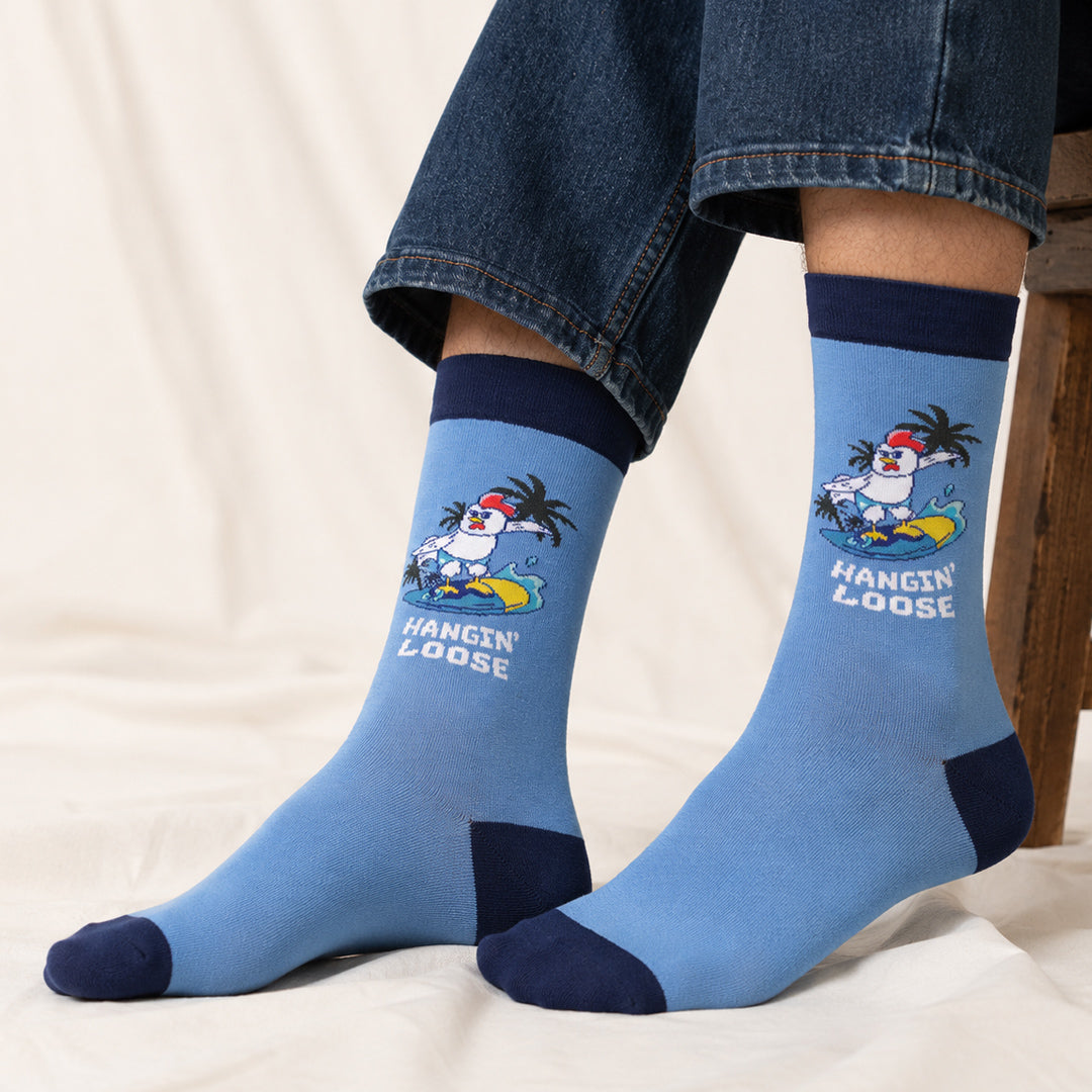 Men's Chicken Hangin Loose Surf Crew Socks