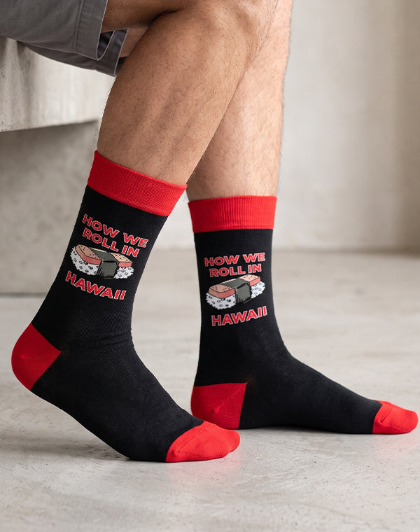 Men's How We Roll Hawaii Crew Socks