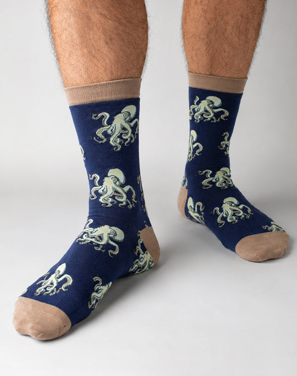 Men's Octo Marine Octopus Crew Socks