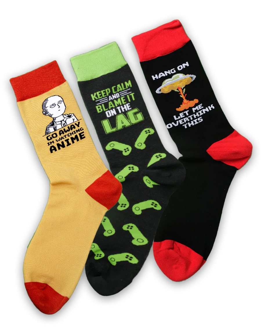 Men’s Pop Culture Pizzazz Funny Crew Socks Pack | 3-Pair Bundle