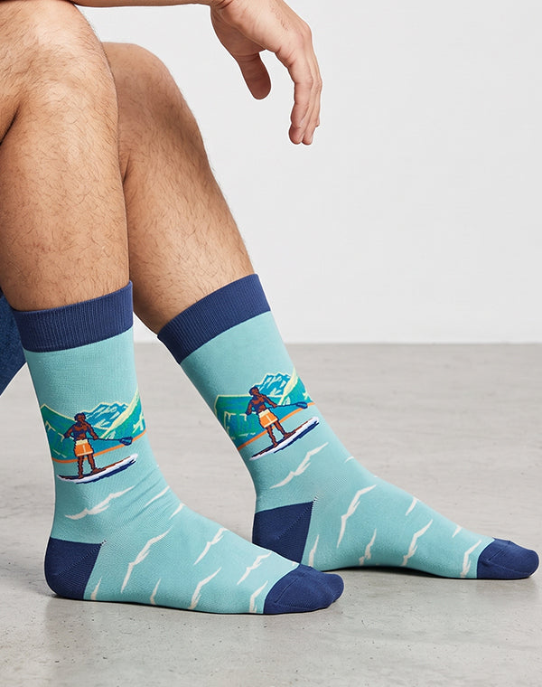 Men's SUP Stand Up Paddle Board Hawaiian Crew Sock