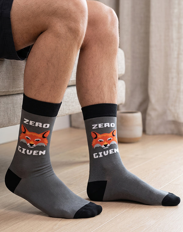 Men's Zero Fox Given Funny Crew Socks