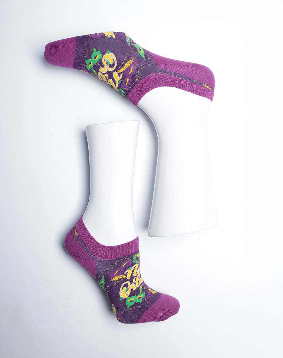 New Orleans Masquerade No Show Socks for Women - Cotton Made socks