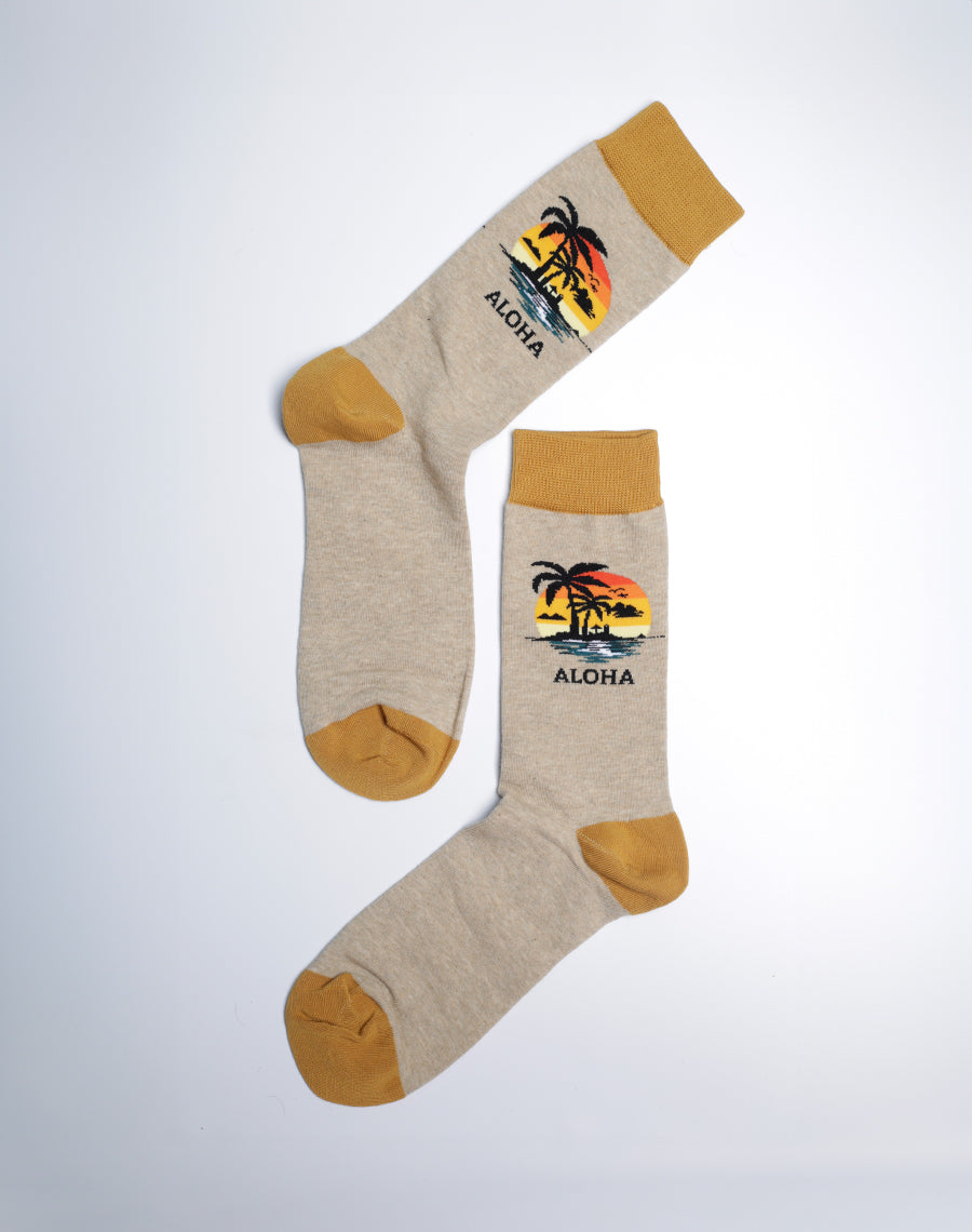 Aloha Hawaiian Crew Socks for Men