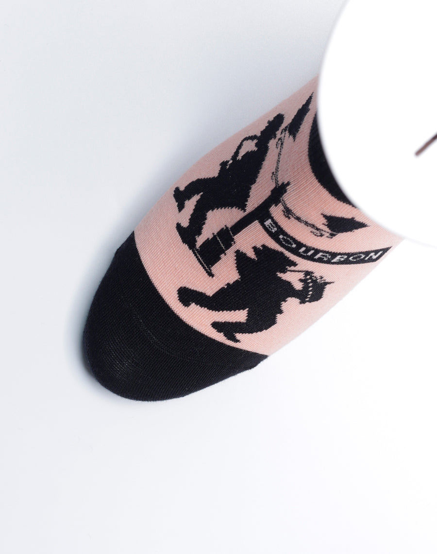 Jazz Musicians playing Saxophone Printed Pink color Ankle Socks for Women