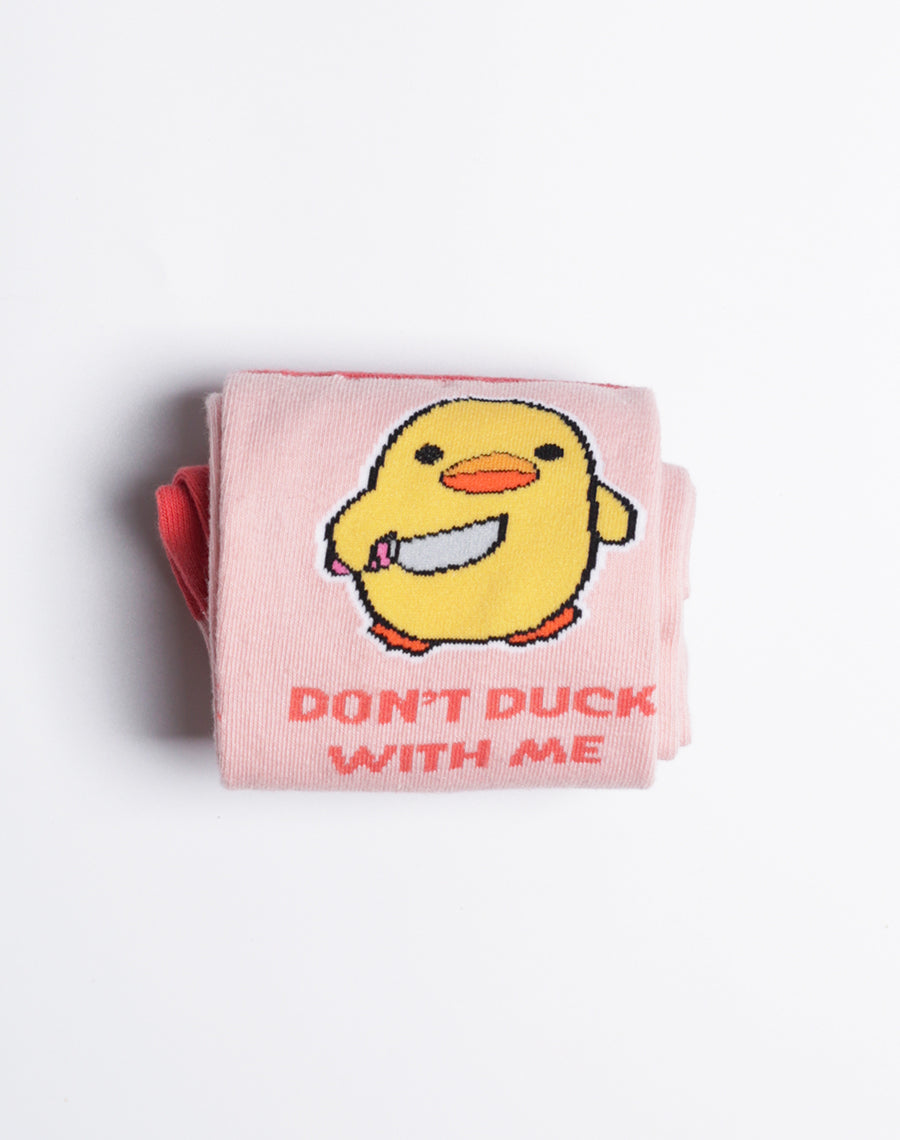 Women's Don't Duck With Me Funny Crew Socks