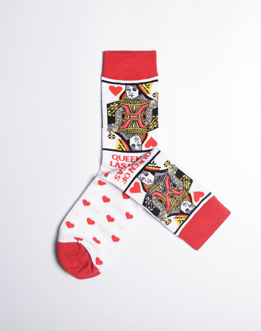 All hail the Queen! Rule the sock game with these Vegas-inspired crew socks.