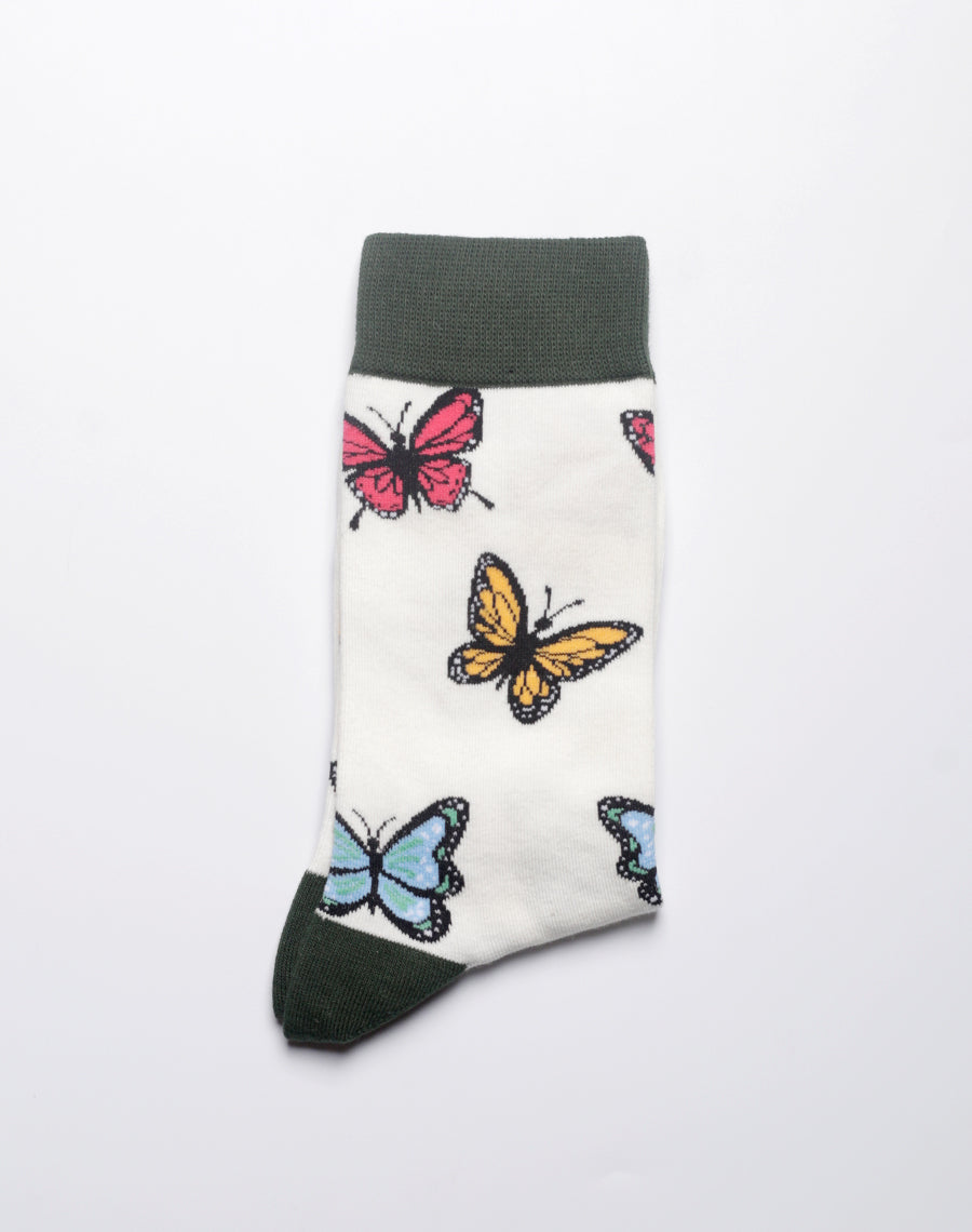 Trendy butterfly socks with bright and playful butterfly prints for everyday wear