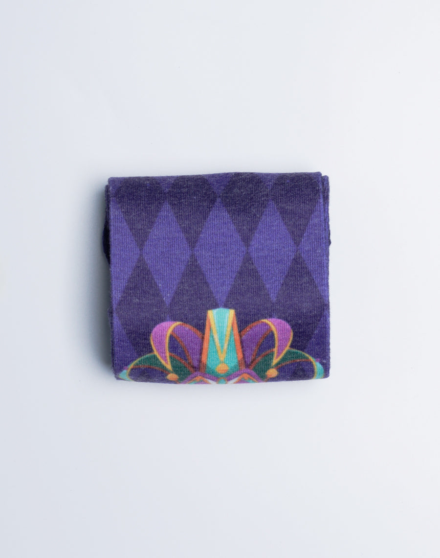 Purple Color Printed Mardi Gras Unisex Cotton Made Crew Socks for all