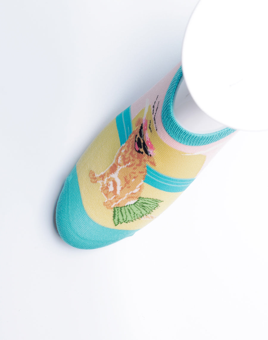 Cotton Made Beach Dog Ankle Socks - Cotton made - Gold Pink Color