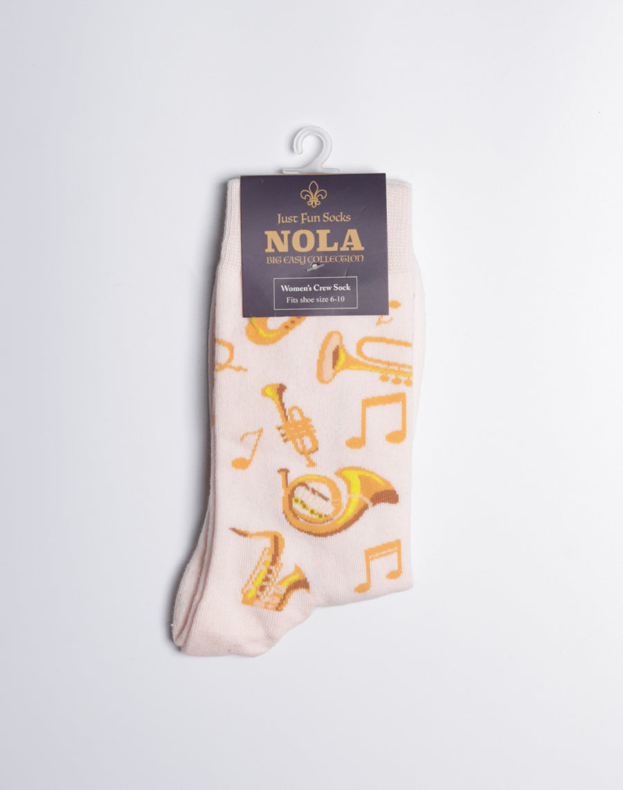 Women's Brass Instruments Jazz Music Crew Socks