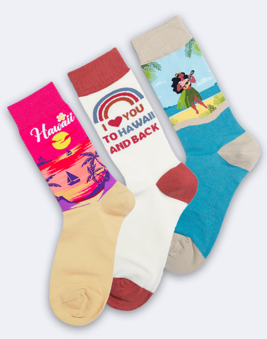 Women's Hawaiian Getaway Crew Socks Pack | 3-Pair Bundle