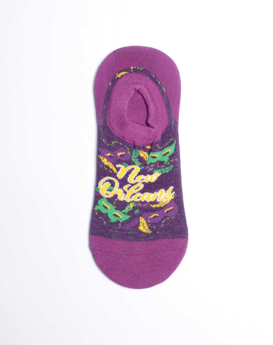 Women's New Orleans Masquerade No Show Socks