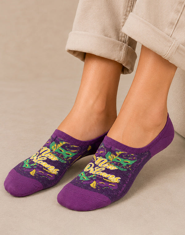 Women's New Orleans Masquerade No Show Socks