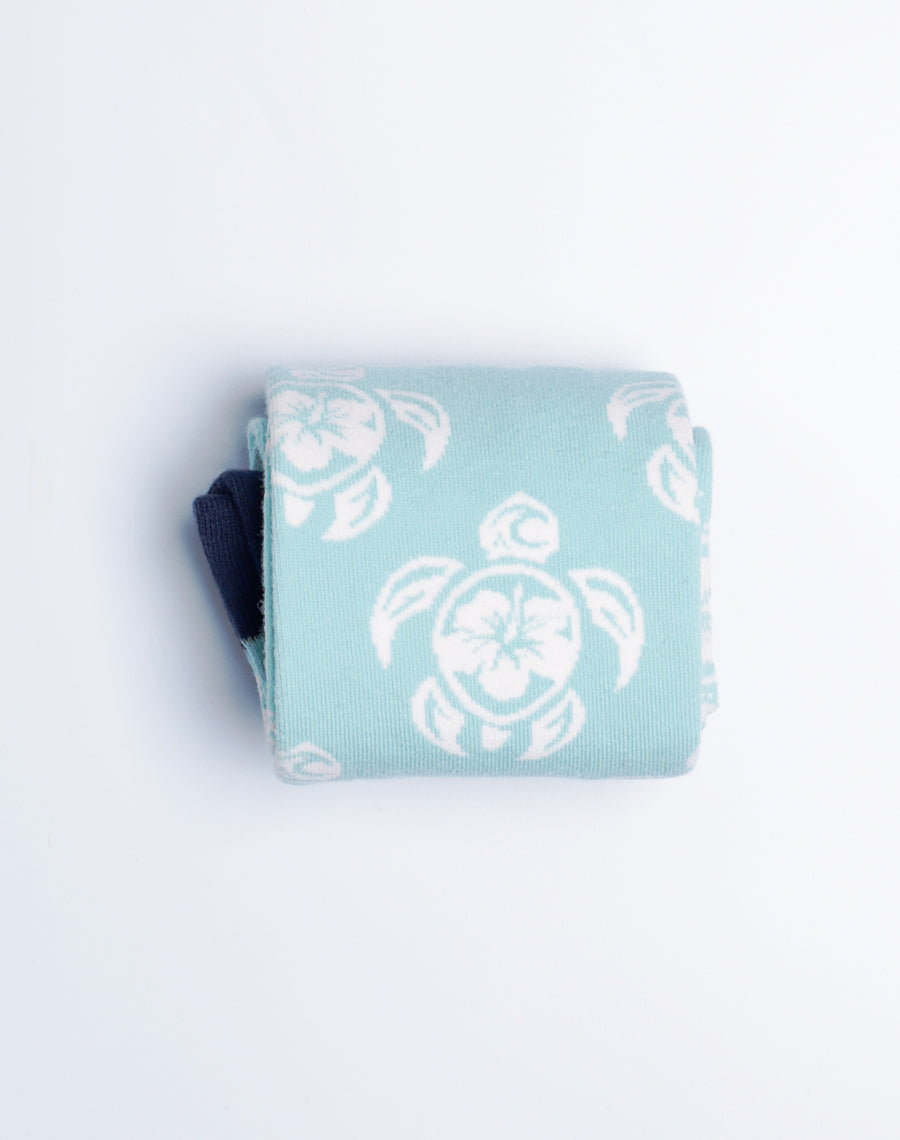 Tribal Turtle Printed Socks for Women - Cotton Made Crew Socks