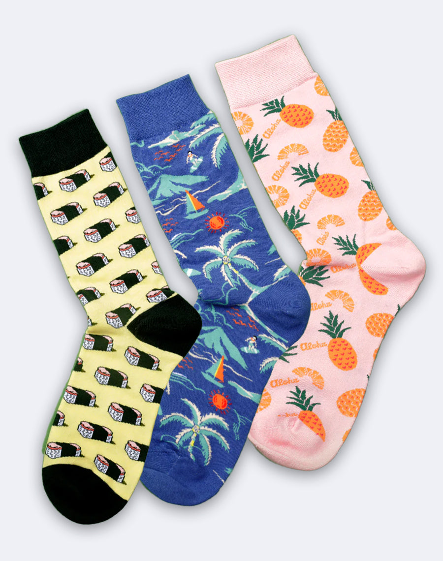 Women’s Tropical Hawaiian Paradise Crew Socks Pack | 3-Pair Bundle