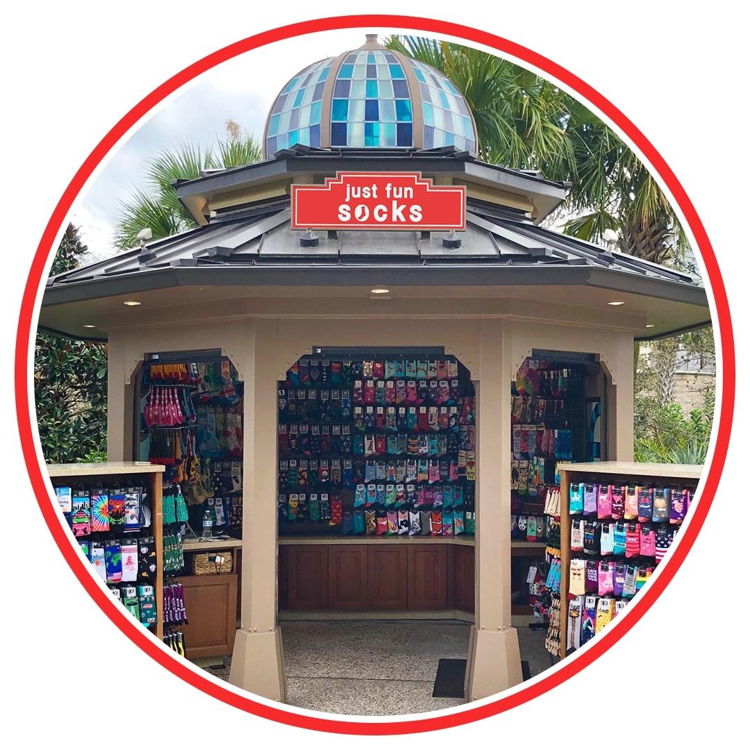 Just Fun Socks Store at Disney Springs, The Landing, Buena Vista, Orlando, FL