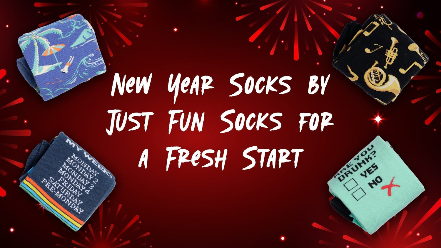 New Year Socks by Just Fun Socks for a Fresh Start
